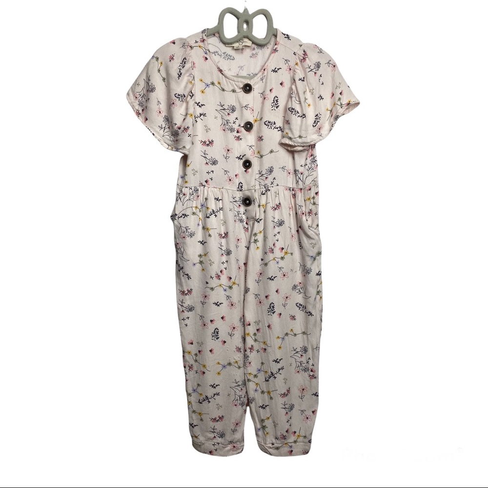 Jessica Simpson Pink floral flutter Sleeve Outfit Size 4